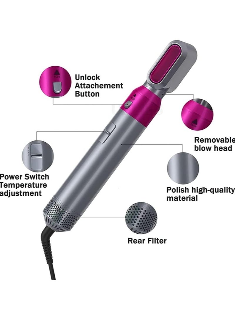 Generic 5 in 1 Hair Curlers Rollers, Hair Curling Wand Detachable Styler, Negative Ion Straightener Hair Curler for Straightening Curling Drying Combing Scalp Massage Styling  - Image 2