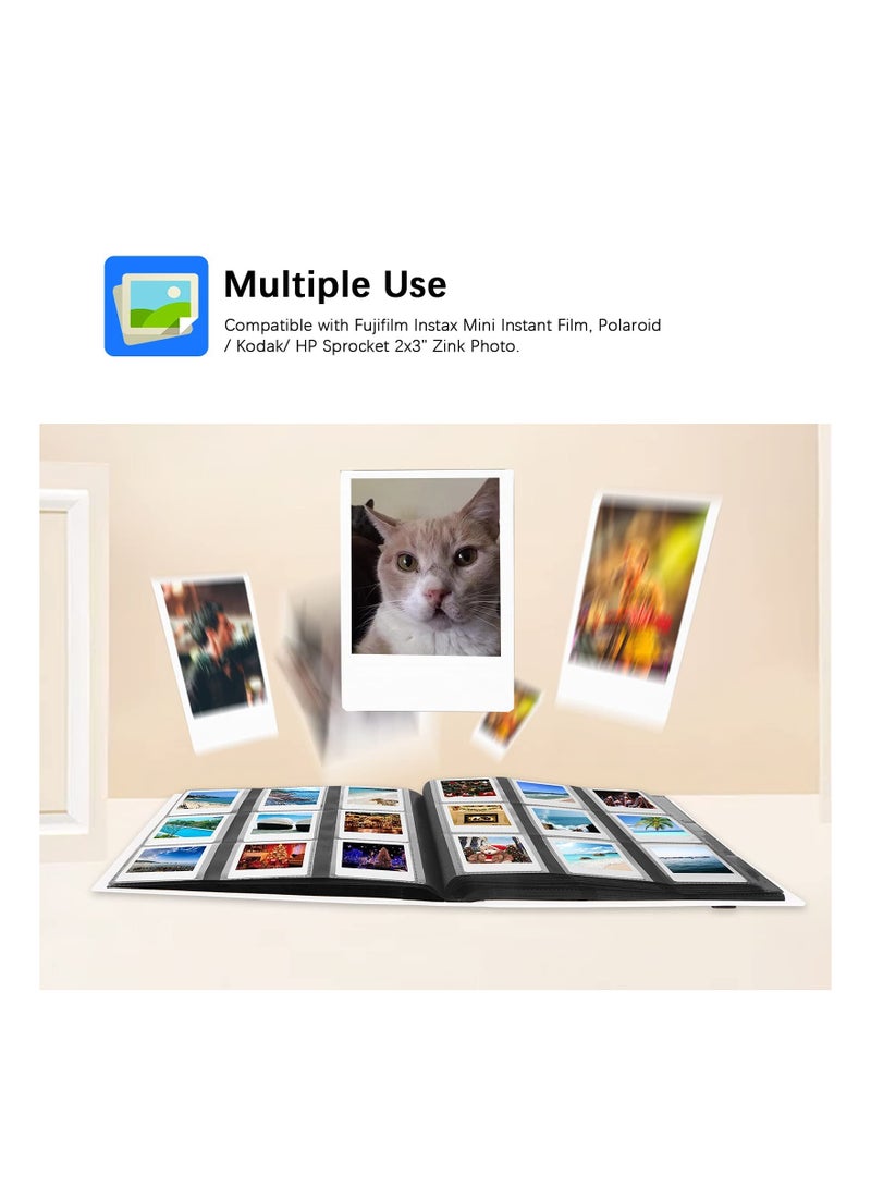 Large Capacity Photo Album for Fujifilm Instax Mini and Polaroid Cameras Instant Memory Storage in White - Image 3
