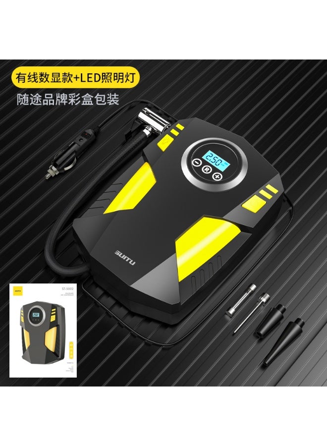 Digital Car Tyre Inflator Air Compressor with Auto Stop and LED Light 12V Fast Portable Air Pump for Car Bicycle Motorcycle Ball Air Mattress