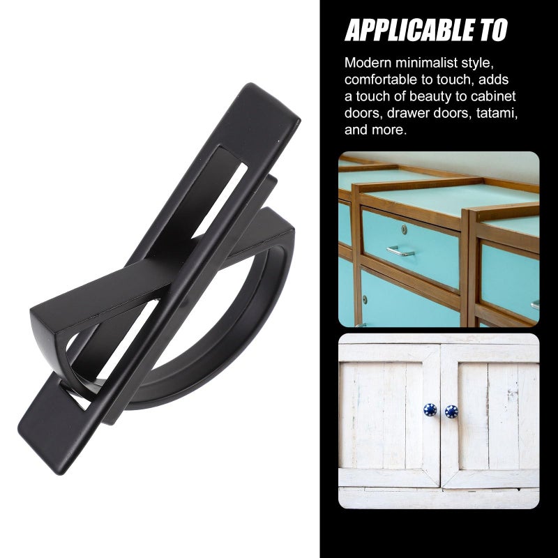 Zinc Alloy Recessed Cabinet Pulls Black Invisible Drawer Handles 85mm Hole Spacing - Image 4