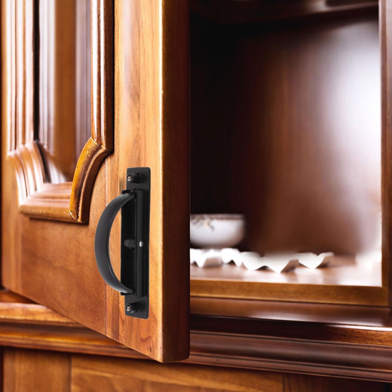 Zinc Alloy Recessed Cabinet Pulls Black Invisible Drawer Handles 85mm Hole Spacing - Image 5