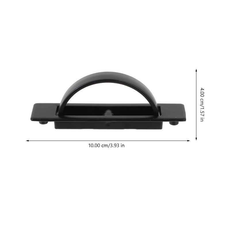 Zinc Alloy Recessed Cabinet Pulls Black Invisible Drawer Handles 85mm Hole Spacing - Image 3