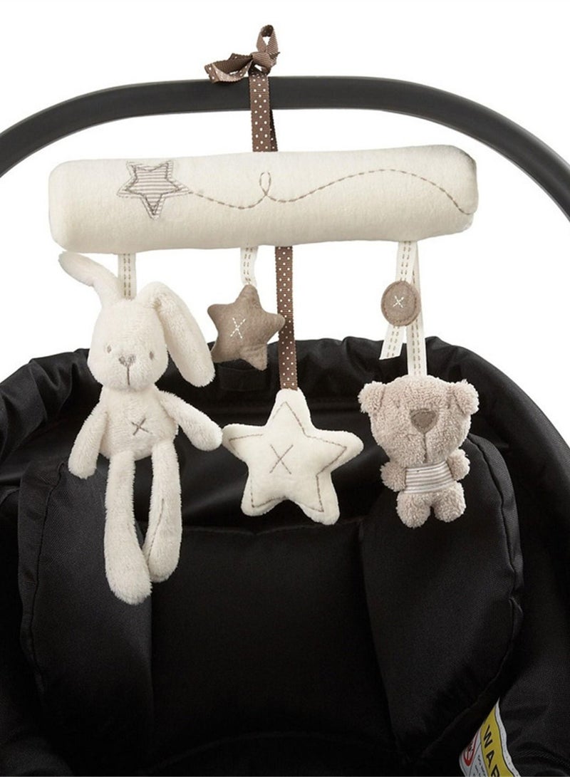 Loquat Baby New Children's Plush Rabbit Car Hanging with Music Bed Hanging Around Car Hanging Toys 20*21cm - Image 1