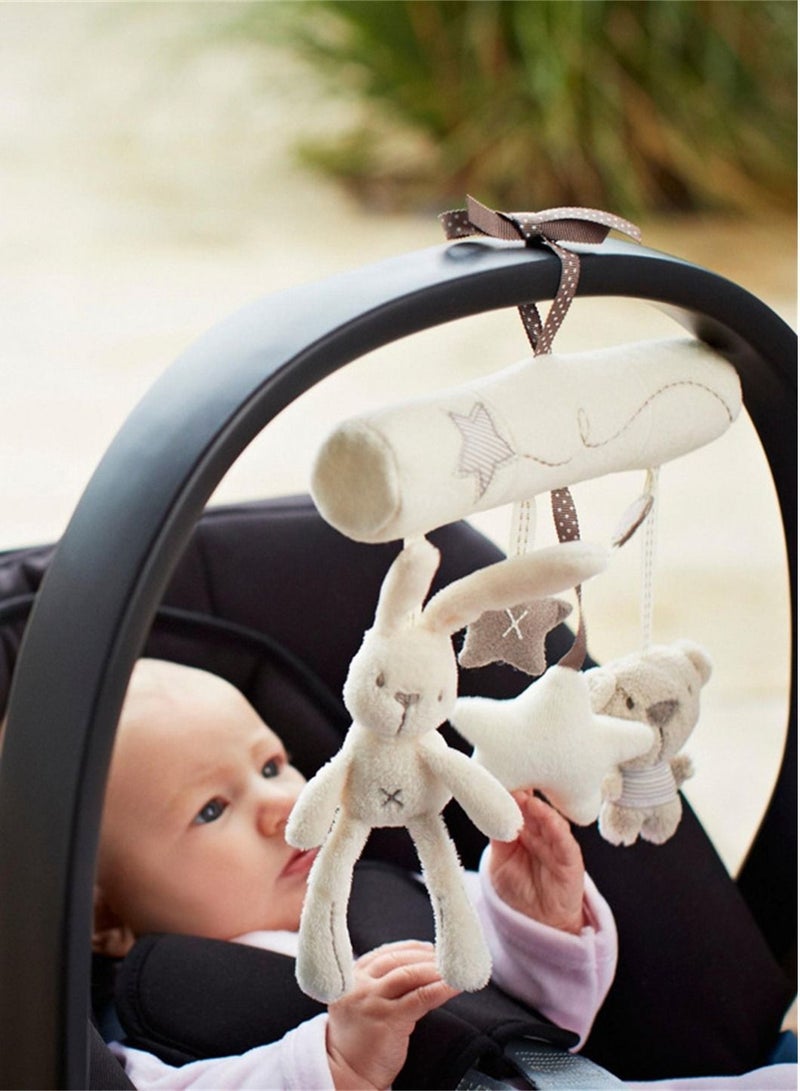 Loquat Baby New Children's Plush Rabbit Car Hanging with Music Bed Hanging Around Car Hanging Toys 20*21cm - Image 2