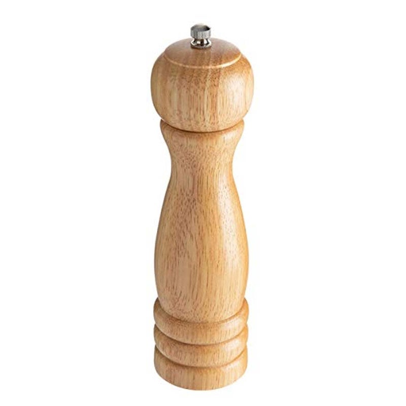 Avenn Manual Wooden SaltPepper Grinder Mixer Spice Seasoning Mill Sprinkler Ceramic Crusher for Kitchen with Wood Refillable Fine Paper Grinding Adjustable Coarseness Setting Steel Mechanism 8 Inch - Image 1