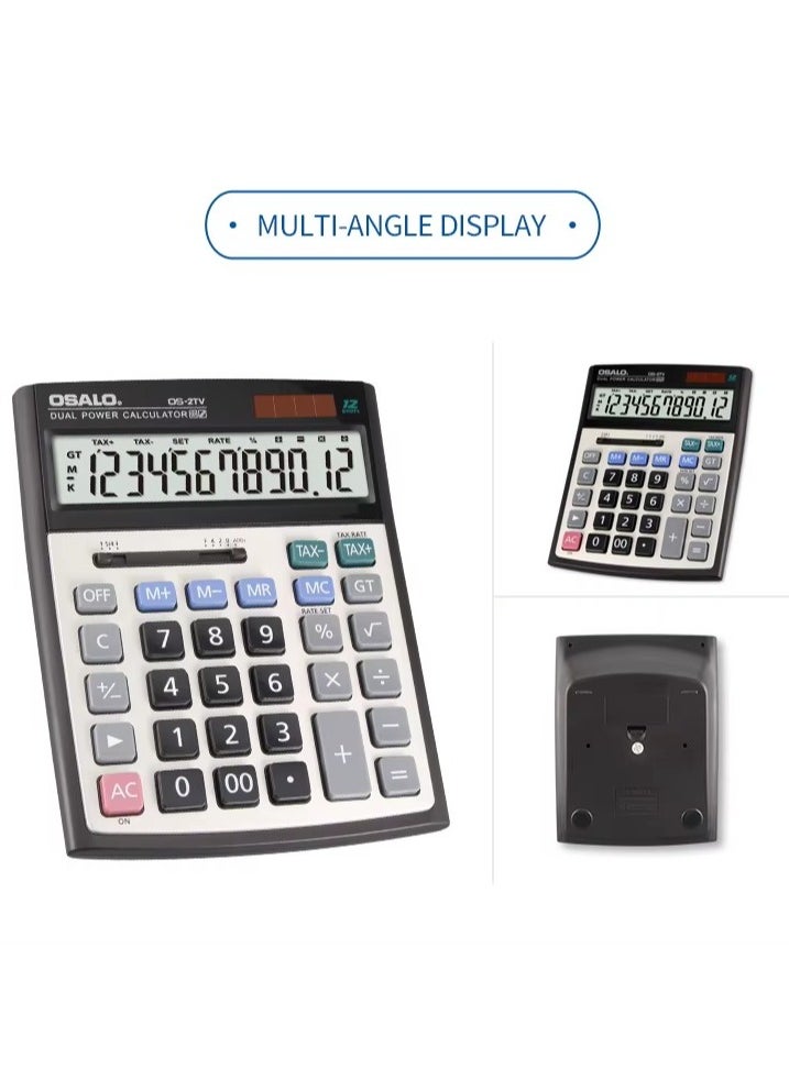 OSALO - Calculator,Desk Calculator With Large Display,Big Button Office Calculators,Smart Calculators,Tax Rate Calculator,Financial Accounting Calculator,Solar Calculator - Image 1
