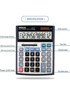 OSALO Calculator,Desk Calculator With Large Display,Big Button Office Calculators,Smart Calculators,Tax Rate Calculator,Financial Accounting Calculator,Solar Calculator  - Image 4