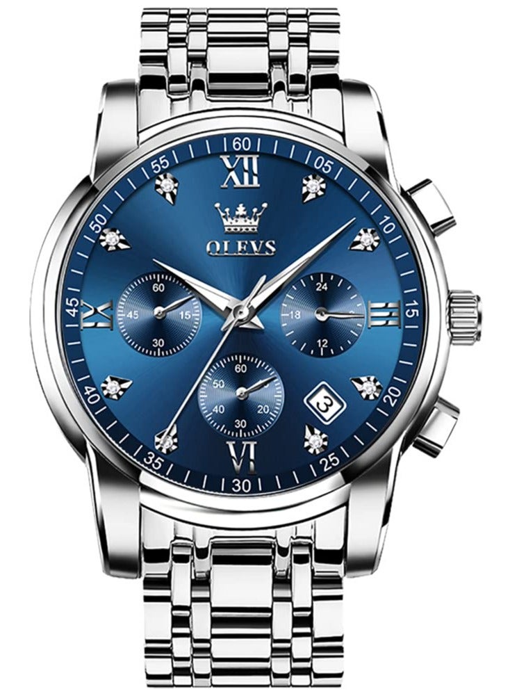 OLEVS Watches For Men Stainless Steel Quartz Water Resistant Watch 2858 - Image 1