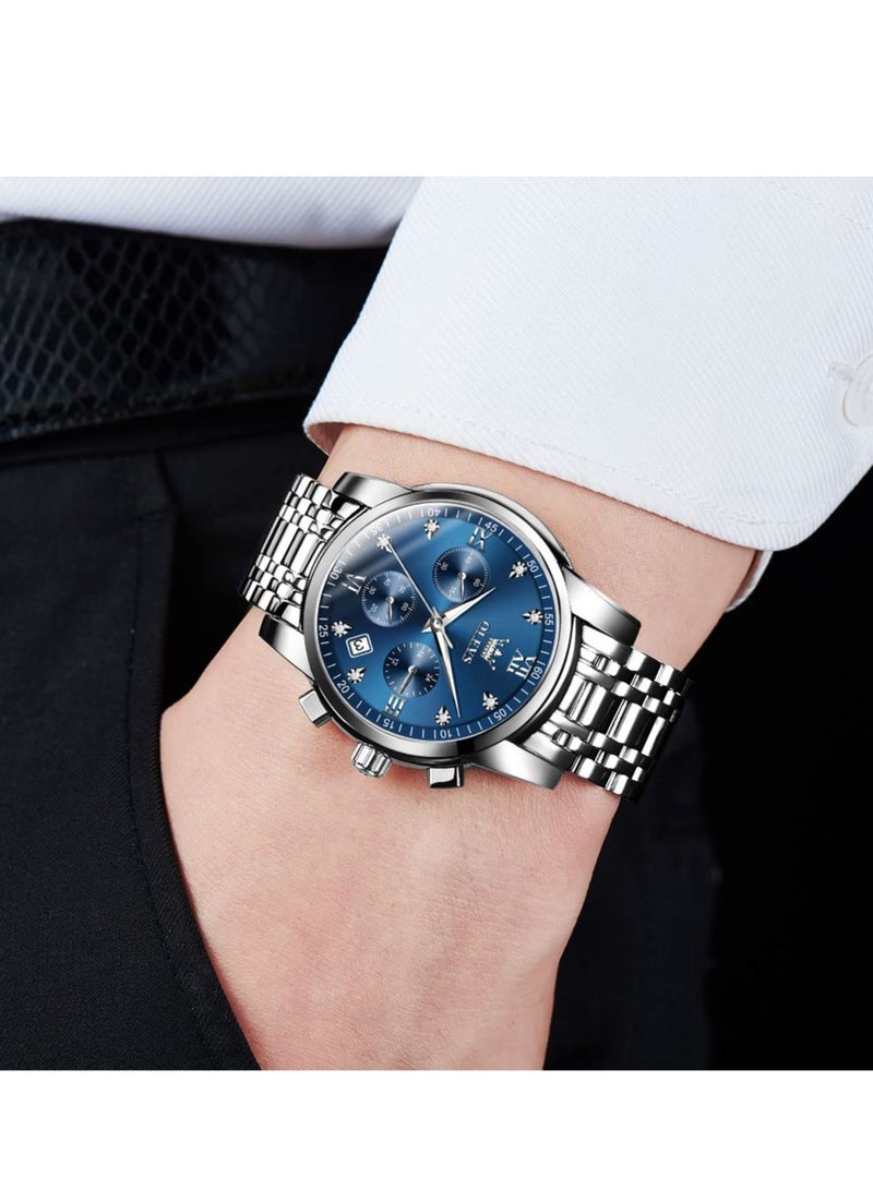 OLEVS Watches For Men Stainless Steel Quartz Water Resistant Watch 2858 - Image 3