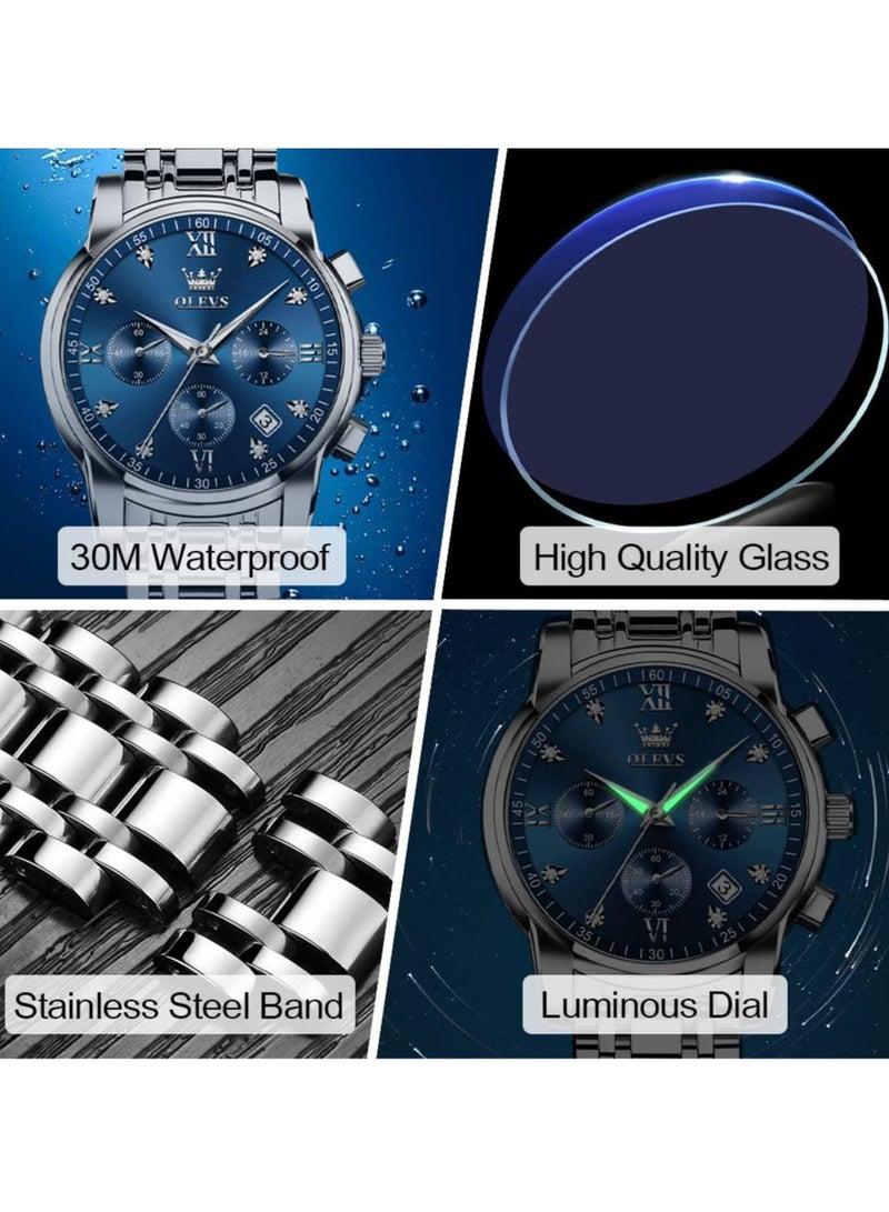 OLEVS Watches For Men Stainless Steel Quartz Water Resistant Watch 2858 - Image 5