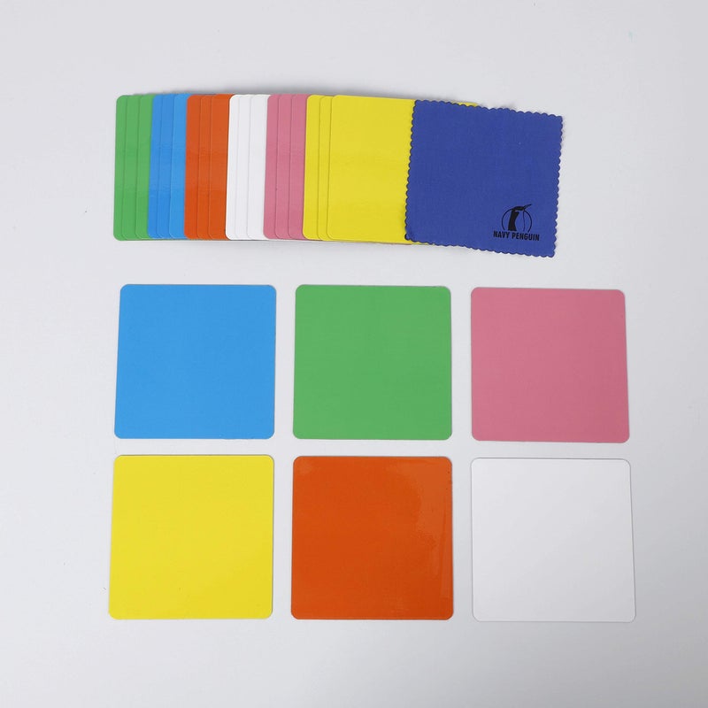 Navy Penguin Dry Erase Magnets Set - 24 Pack - 4x4 in Whiteboard Magnetic Planning Pads Labels - Small White Board Magnet Strips Name Tags for Home, Office and Classroom - Image 3