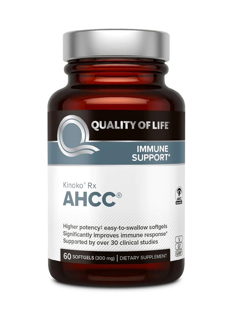 كوالتي أوف لايف كينوكو آر إكس AHCC 300 مجم، 60 كبسولة هلامية  - Image 1
