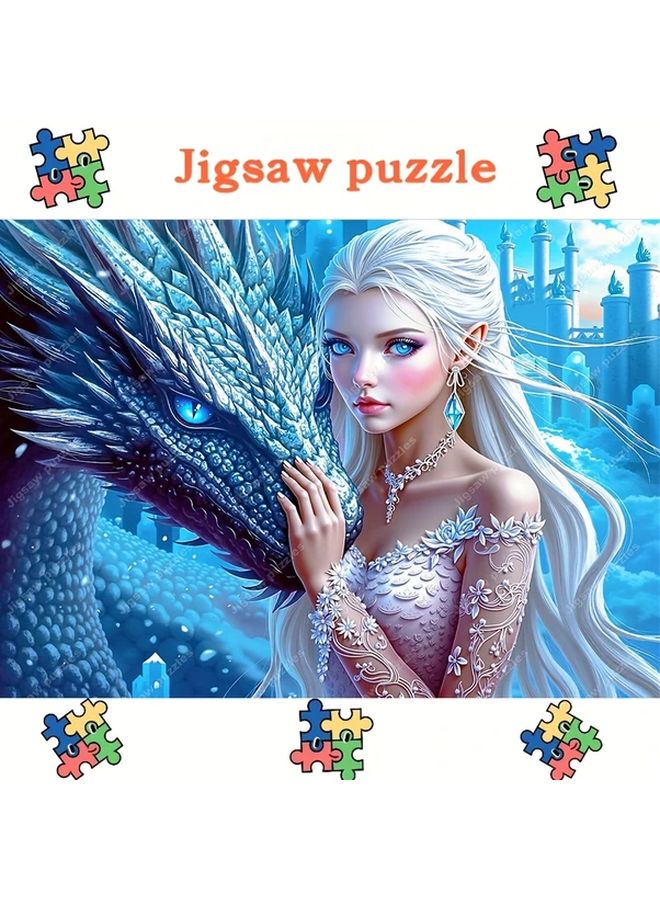 YF2945 2000 Pieces Fantasy Dragon Princess Castle Jigsaw Puzzle Home Decor Gift - Image 2