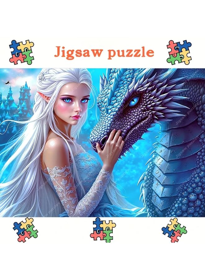 YF2945 2000 Pieces Fantasy Dragon Princess Castle Jigsaw Puzzle Home Decor Gift - Image 5