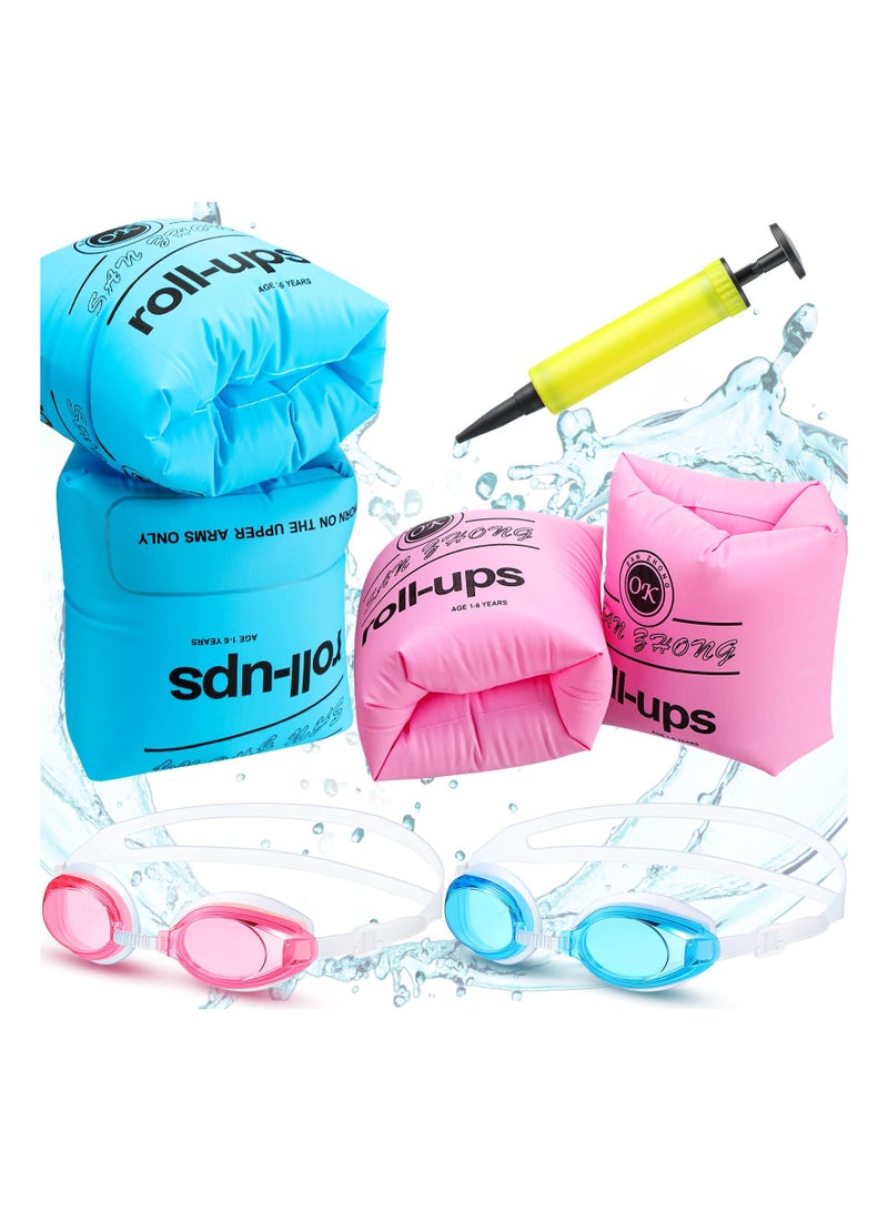 كاست ويف قابل للتعديل نظارات واقية للسباحة الأطفال نفخ الذراع البلاستيكية تعويم خاتم الذراع حزام السباحة معدات الأطفال السباحة الذراع الدائري - Image 1