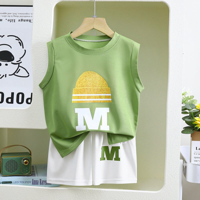 New Children'S Vest Suit Boys' Sleeveless Jacket Shorts Korean Summer Two-Piece Children'S Clothing - Image 1
