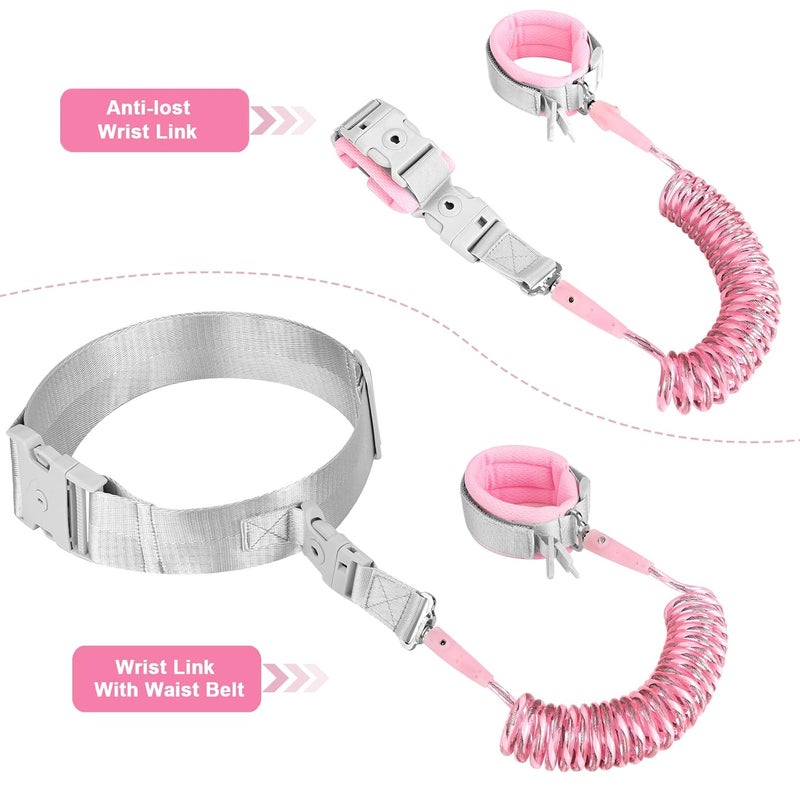 accmor Reflective Toddler Belt Leash, Anti Lost Wrist Link for Baby, Kid Anti Lost Waist Band Child Leash with Lock for Babies Girls, Child Walking Harness Wristband Rope Tether for Outdoor Travel - Image 4