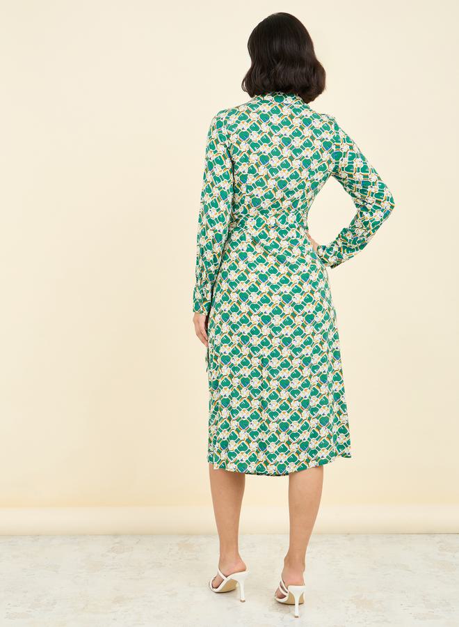 Styli Printed Longsleeve Dress  - Image 4