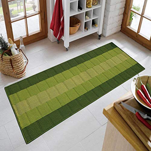 Status Contract Polypropylene Anti Skid Runner for Living Area | Rug for Bedroom |Rug for Dining Kitchen | Rug for Dining Table | Rug for Floor with Anti Slip Backing- 56X140 CM, Green - Image 1