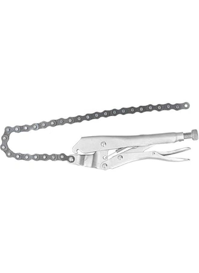 BISSO Locking Chain Clamp with Chain, Heavy-Duty Chain Vise Wrench Chain Clamp Locking Pliers with Steel Jaw and Quick Release Trigger, Easy Locking for Any Shaped Objects  - Image 3