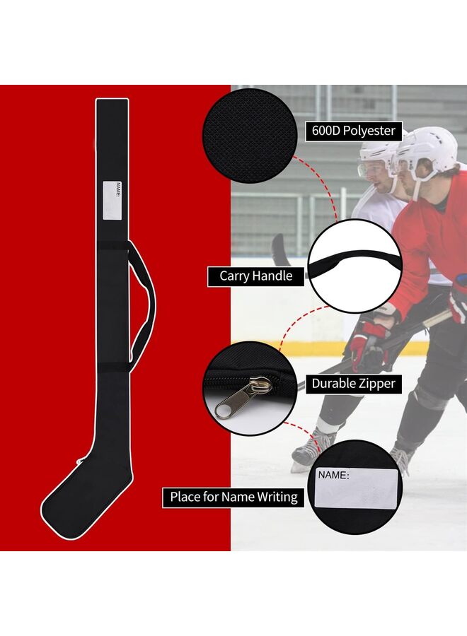 حقيبة عصا الهوكي، حقيبة عصا الهوكي الميداني، حقيبة معدات الهوكي ذات شريطين على الكتف للرجال والنساء والبالغين، ملحقات عصا الهوكي خفيفة الوزن للاستخدام الداخلي والخارجي - Image 2