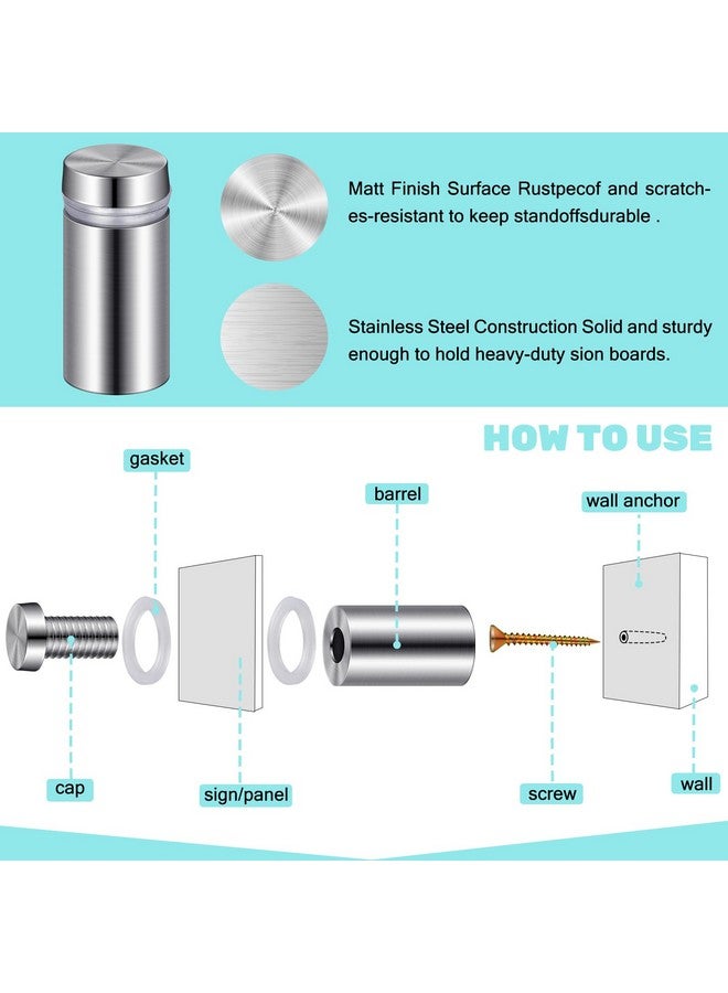 Demissle 12 Sets Clear Acrylic Wall Name Plate Holders Office Door Mount Name Plate Holder With Stainless Steel Standoff Screws For Office Home Store Restaurant (6 X 3 Inch) - Image 4