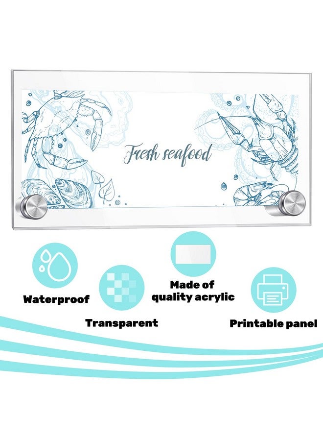 Demissle 12 Sets Clear Acrylic Wall Name Plate Holders Office Door Mount Name Plate Holder With Stainless Steel Standoff Screws For Office Home Store Restaurant (6 X 3 Inch) - Image 3