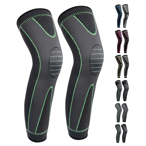 SKDK Full Leg Sleeves Long Compression Leg Sleeve Knee Sleeves Protect Leg, for Man Women Basketball, Arthritis Cycling Sport Football, Reduce Varicose Veins and Swelling of Legs - Image 1