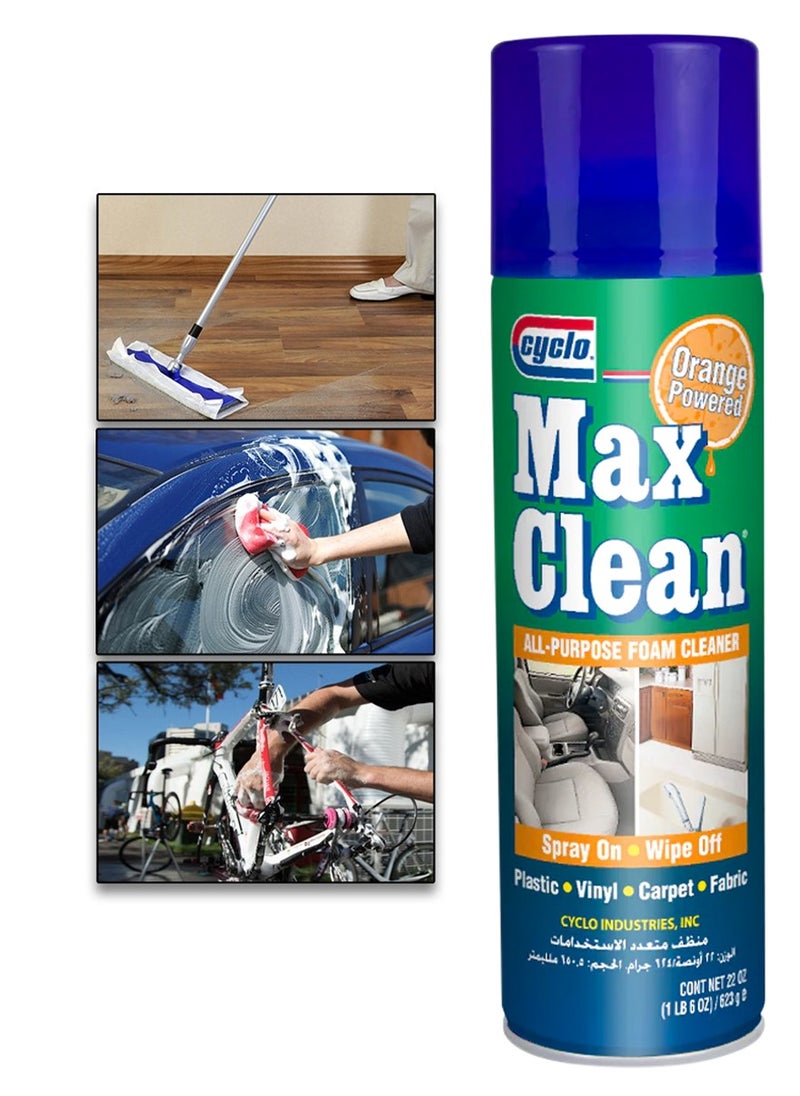 cyclo 3Pcs Cyclo Max Clean Multi-Purpose Foam Cleaner, Orange Powered, 22 oz Each  - Image 3