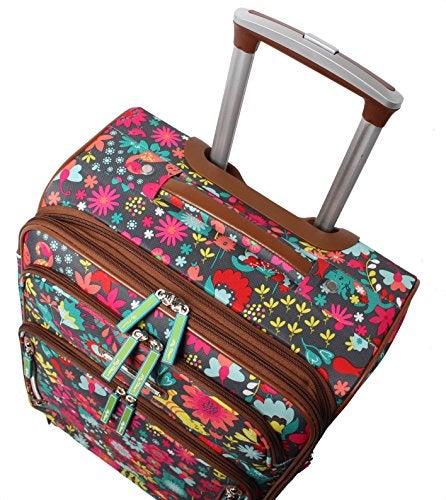 Lily Bloom Luggage 24" Expandable Design Pattern Suitcase With Spinner Wheels For Woman (24in, Playful Garden) - Image 5