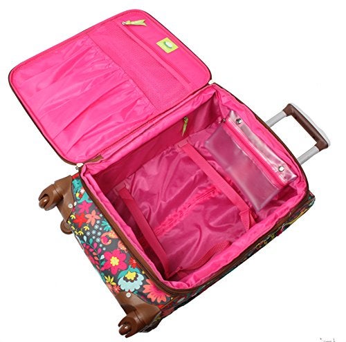 Lily Bloom Luggage 24" Expandable Design Pattern Suitcase With Spinner Wheels For Woman (24in, Playful Garden) - Image 4