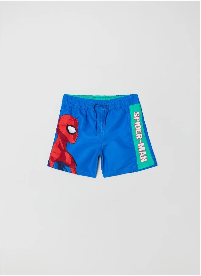 او في اس OVS Swimming Trunks With Marvel Spider-Man Print