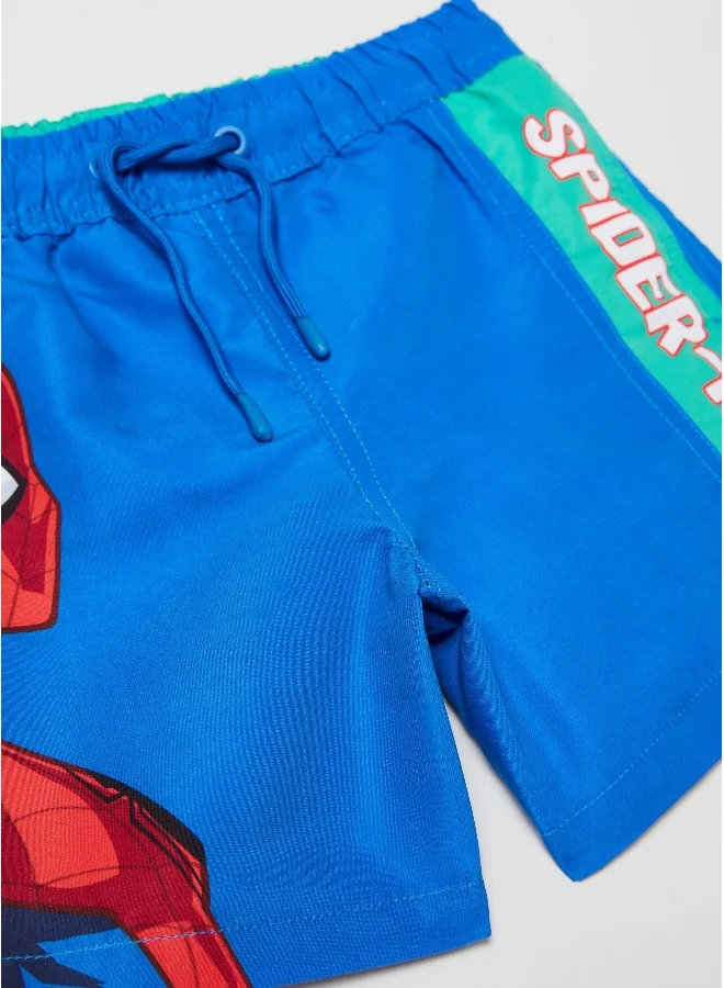 او في اس OVS Swimming Trunks With Marvel Spider-Man Print