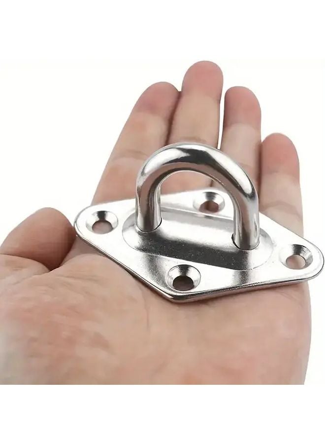 4 Pcs Heavy Duty Stainless Steel Hooks with Mounting Plates for Ceiling Wall Boat - Image 2