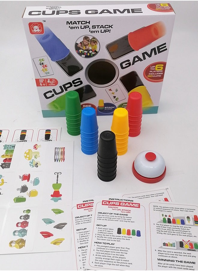GROIC - Quick Cups, Match ‘n’ Stack, Cup Stacking Family Game for Kids - Image 1