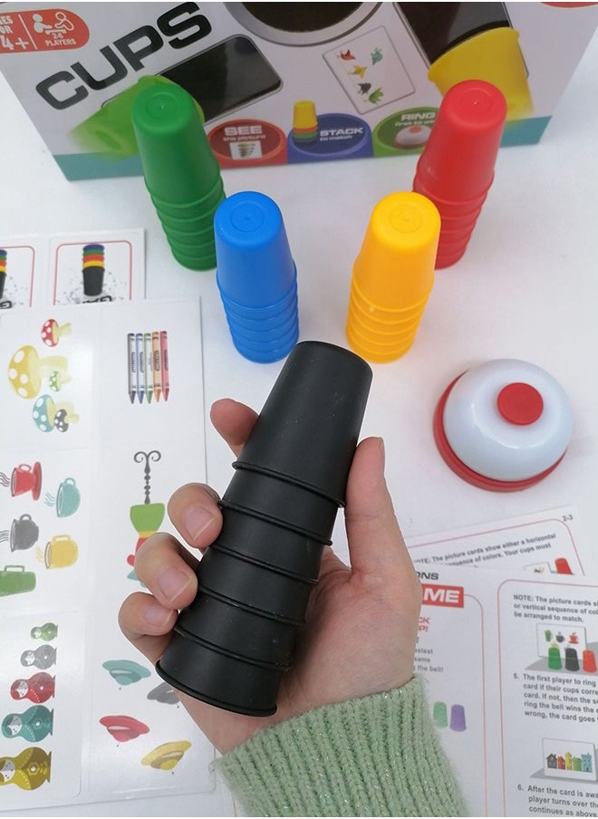 GROIC - Quick Cups, Match ‘n’ Stack, Cup Stacking Family Game for Kids - Image 1