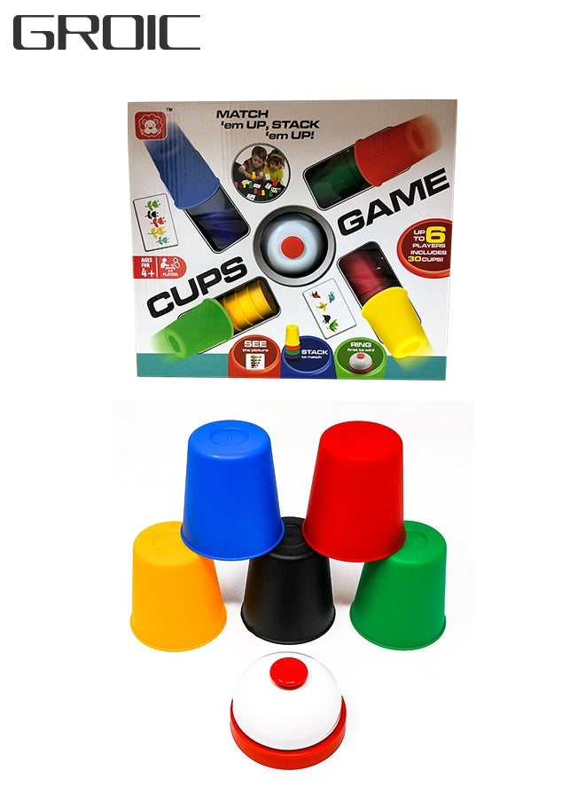 GROIC - Quick Cups, Match ‘n’ Stack, Cup Stacking Family Game for Kids - Image 1