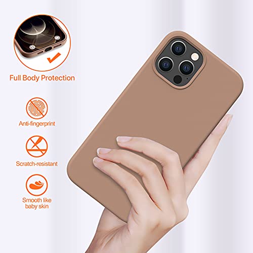 Miracase Compatible with iPhone 12 Pro Max Case, [Soft Anti-Scratch Microfiber Lining], Liquid Silicone Case Gel Rubber Shockproof Drop Protection Phone Case for 12 Pro Max, Chocolate - Image 3