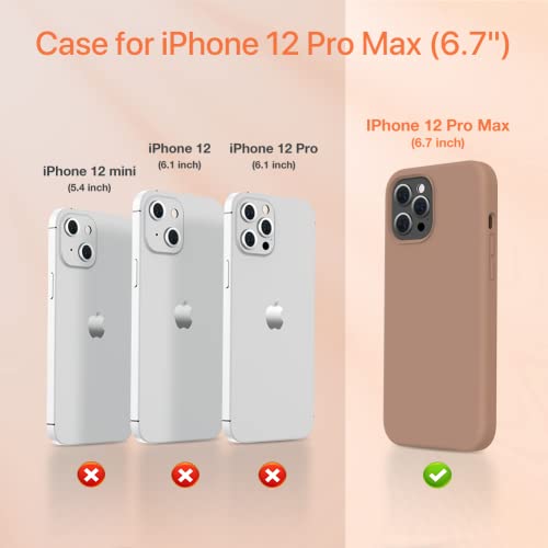 Miracase Compatible with iPhone 12 Pro Max Case, [Soft Anti-Scratch Microfiber Lining], Liquid Silicone Case Gel Rubber Shockproof Drop Protection Phone Case for 12 Pro Max, Chocolate - Image 2