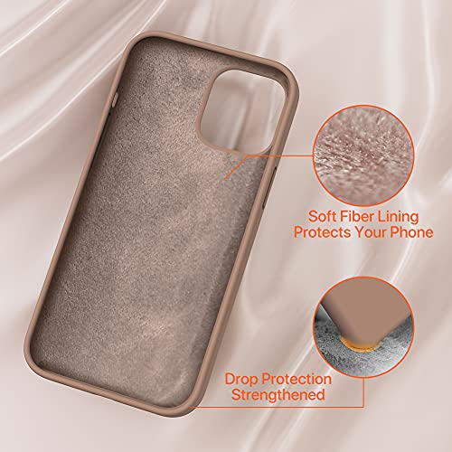Miracase Compatible with iPhone 12 Pro Max Case, [Soft Anti-Scratch Microfiber Lining], Liquid Silicone Case Gel Rubber Shockproof Drop Protection Phone Case for 12 Pro Max, Chocolate - Image 4