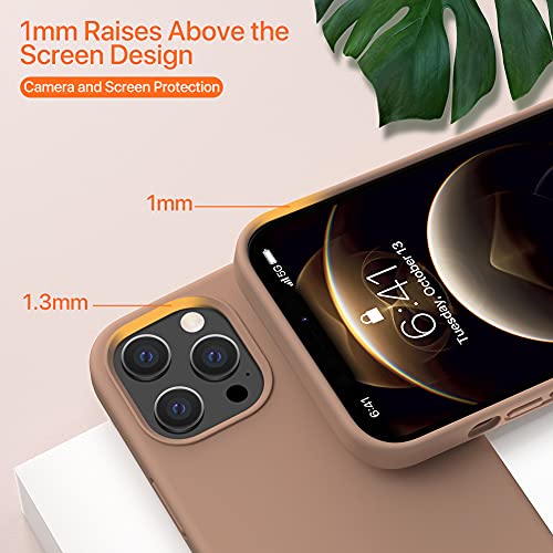 Miracase Compatible with iPhone 12 Pro Max Case, [Soft Anti-Scratch Microfiber Lining], Liquid Silicone Case Gel Rubber Shockproof Drop Protection Phone Case for 12 Pro Max, Chocolate - Image 5