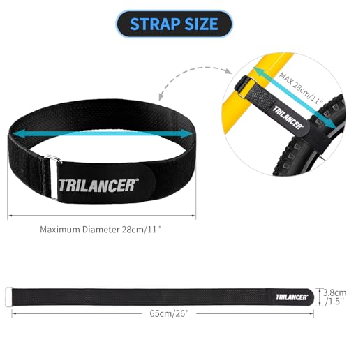 Trilancer Bike Rack Straps, 4-Pack Trilancer Adjustable Bike Wheel Stabilizer Strap with Hook and Loop for Car and Wall Mount, for Transportation and Storage (26'' x 1.5'') - Image 2