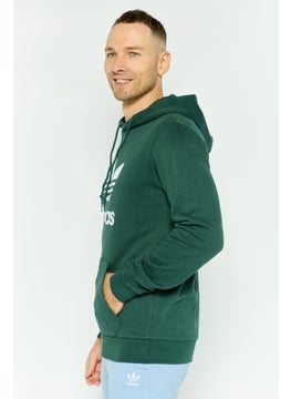 adidas Originals Men Sportswear Fit Brand Logo Outdoor Sweatshirts, Green  - Image 3