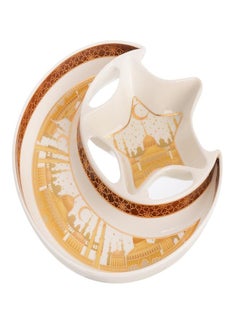 Akher el Ankoud Crescent and star shaped porcelain plate  - Image 1