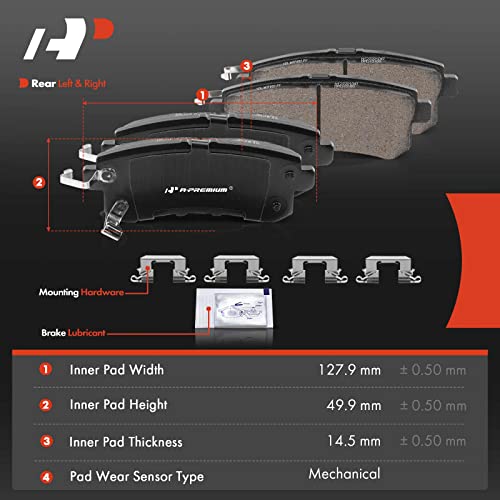 A-Premium Rear Ceramic Disc Brake Pads Set Compatible with Nissan Armada 2017-2019 & Infiniti QX80 2014-2019, QX56 2011-2013, 4 Pcs - Image 5