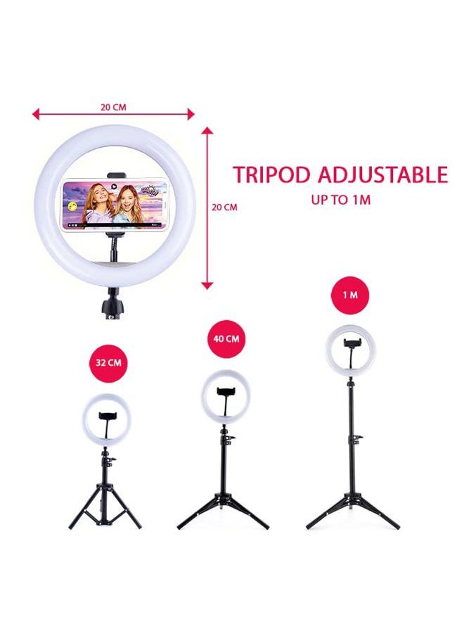 Studio Creator INF 003UK Video Maker Kit Deluxe, Colour LED XL Green Screen, 1m Tripod, Remote, Clip-On Selfie Ring Light + Guide,Multicolor,45 x 8 x 36 Centimeters
