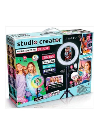 Studio Creator INF 003UK Video Maker Kit Deluxe, Colour LED XL Green Screen, 1m Tripod, Remote, Clip-On Selfie Ring Light + Guide,Multicolor,45 x 8 x 36 Centimeters - pzsku/Z02CDE286BBC30D8D0140Z/45/1743374306/1e351b2d-f252-44cd-a494-4399cb4d5809