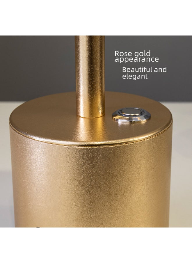 Generic - Touch Rechargeable I-shaped Table Lamp Bedroom Bedside Table Lamp Simple Modern American Bar Nightlight Feeding Table Lamp-Light Source Power:Thickened 1800 MA Three-color Dimming Stepless Dimming-Light Color:All Aluminum Black Warm Light - Image 1