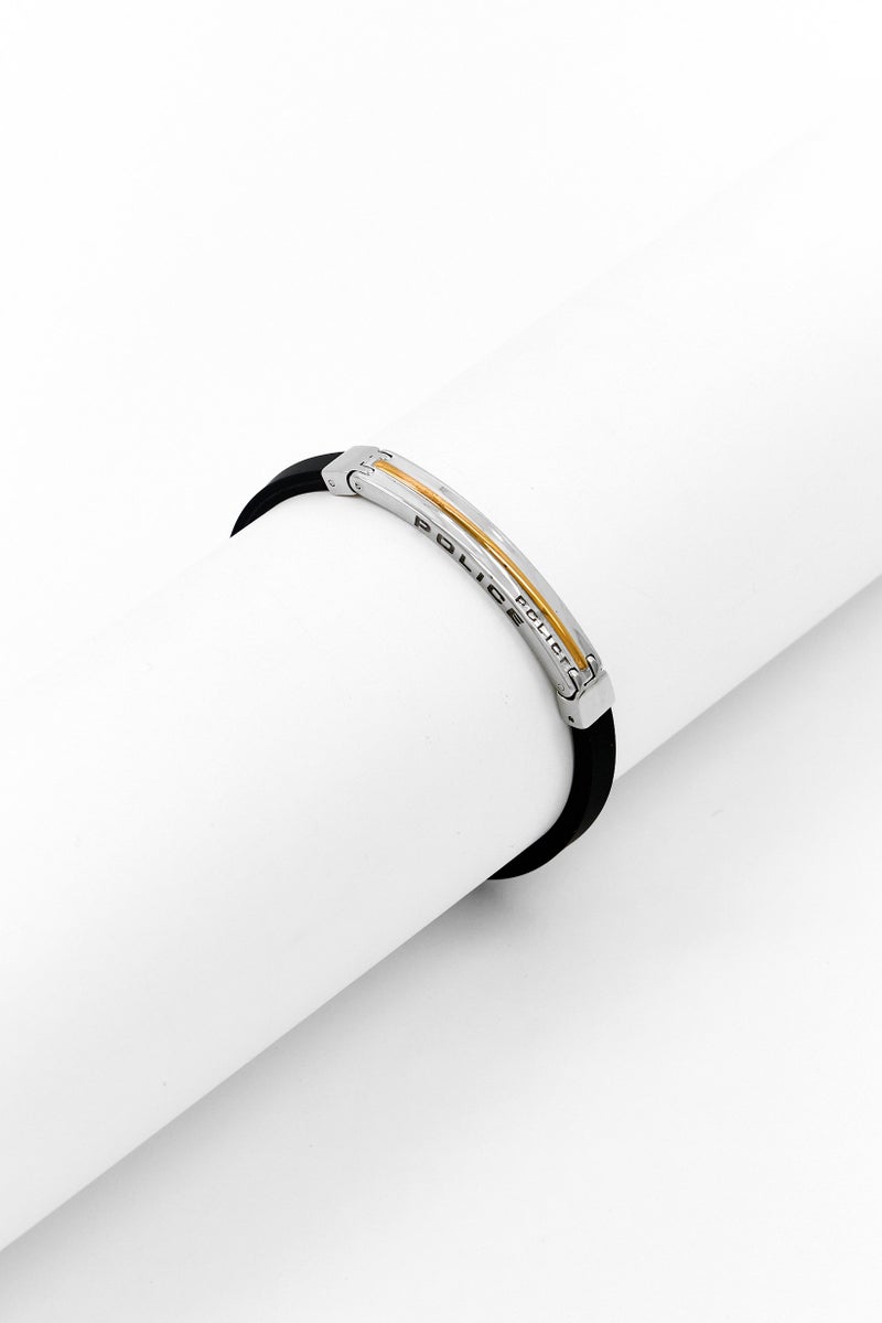 POLICE Men Brand Logo Bracelet, Black  - Image 1