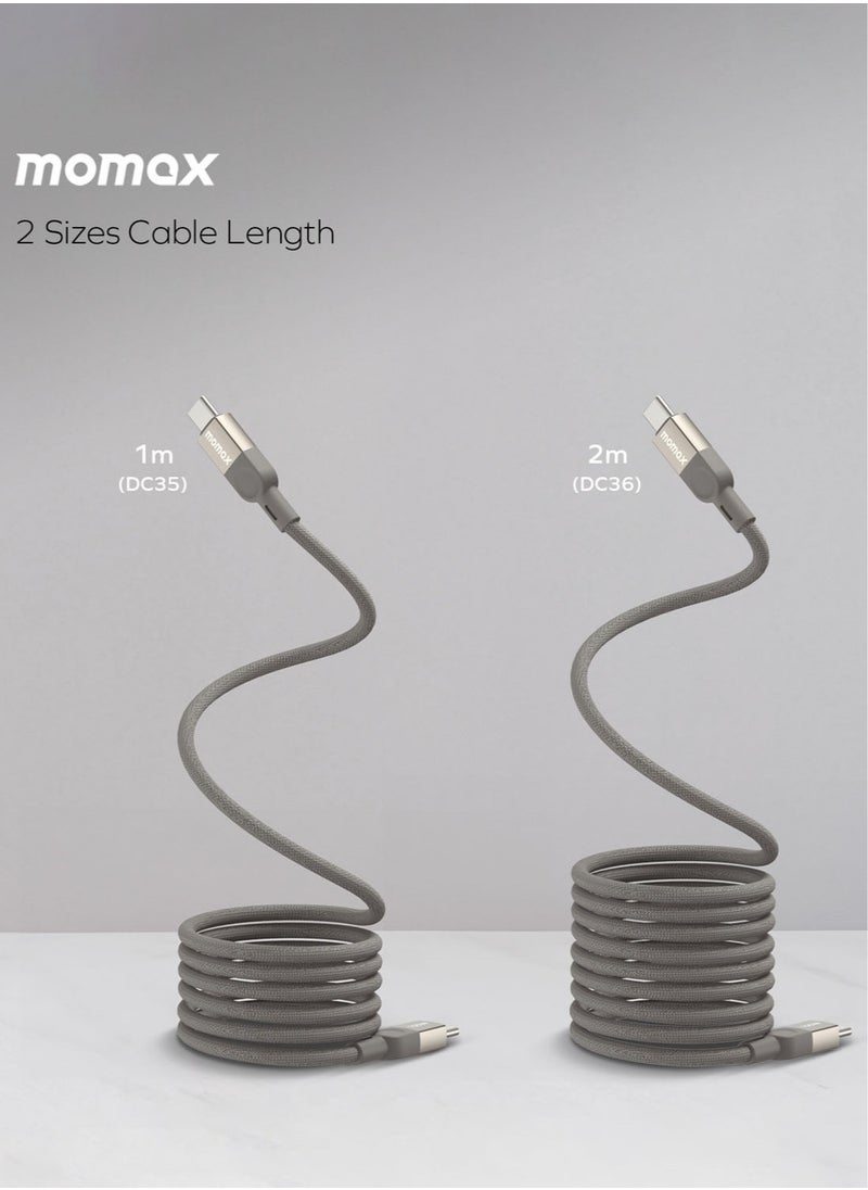 Momax - Momax Elite MAG Link 100W USB-C to USB-C Magnetic Cable [2 Meter] - Titanium - Image 1